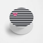 Black and White Grid Pattern  Printed Phone Grip Holder & Stand