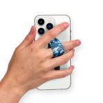 Camouflage Blue Printed Slider Phone Grip Holder - Image 2