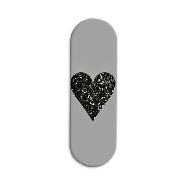 Glittery Heart Printed Slider Phone Grip Holder