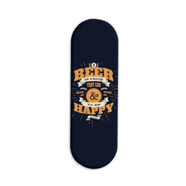 Typography - Beer Printed Slider Phone Grip Holder