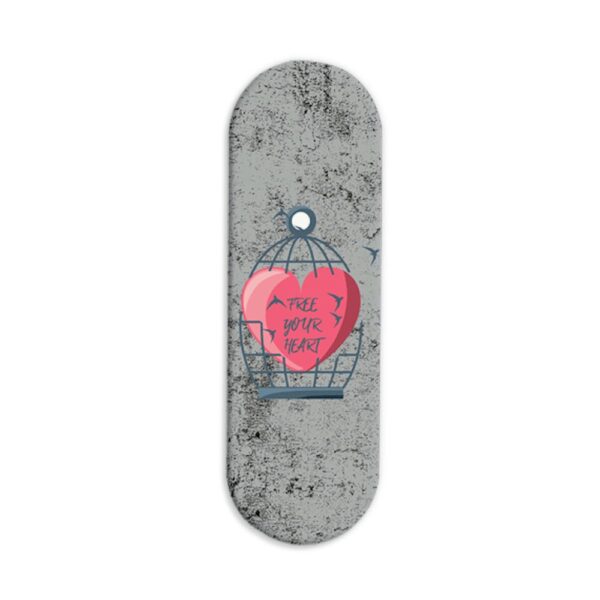 Free Your Heart Printed Slider Phone Grip Holder