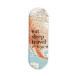 Eat Sleep Travel Repeat Map  Printed Slider Phone Grip Holder