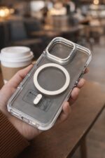 Premium Shockproof MagSafe Clear Phone Case With Camera Ring Stand - Image 3