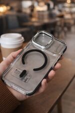 Premium Shockproof MagSafe Clear Phone Case With Camera Ring Stand