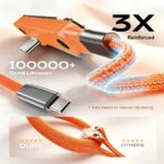 Premium Detachable 2 in 1 Superfast 240W C Type Charging Data Cable with 360° Invisible Stand - Image 5