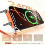 Premium Detachable 2 in 1 Superfast 240W C Type Charging Data Cable with 360° Invisible Stand - Image 10