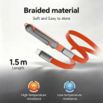 Premium Detachable 2 in 1 Superfast 240W C Type Charging Data Cable with 360° Invisible Stand - Image 6