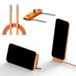 Premium Detachable 2 in 1 Superfast 240W C Type Charging Data Cable with 360° Invisible Stand - Image 3